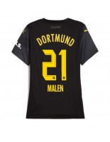 Borussia Dortmund Donyell Malen #21 Vieraspaita Naisten 2024-25 Lyhythihainen